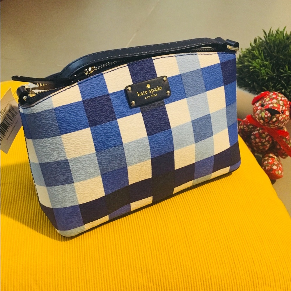 Kate Spade Grove Millie Handbag Pacific Gingham - Picture 2 of 8